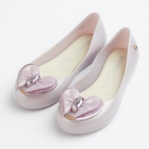 Mini Melissa Barbie Pearly Blue Flats, size 1